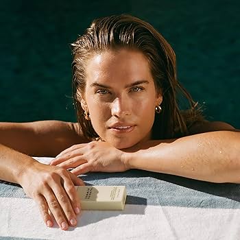 Holding a product in a pool.