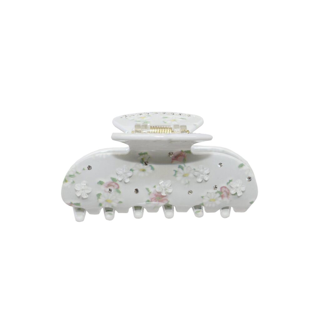 White floral Emi Jay hair clip