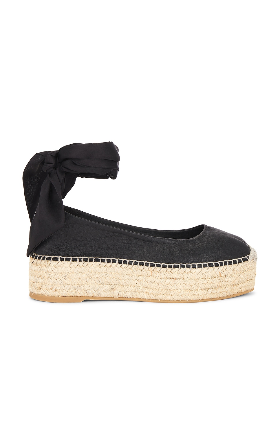 Black wrap platform espadrille, which is one of the stylish shoes.