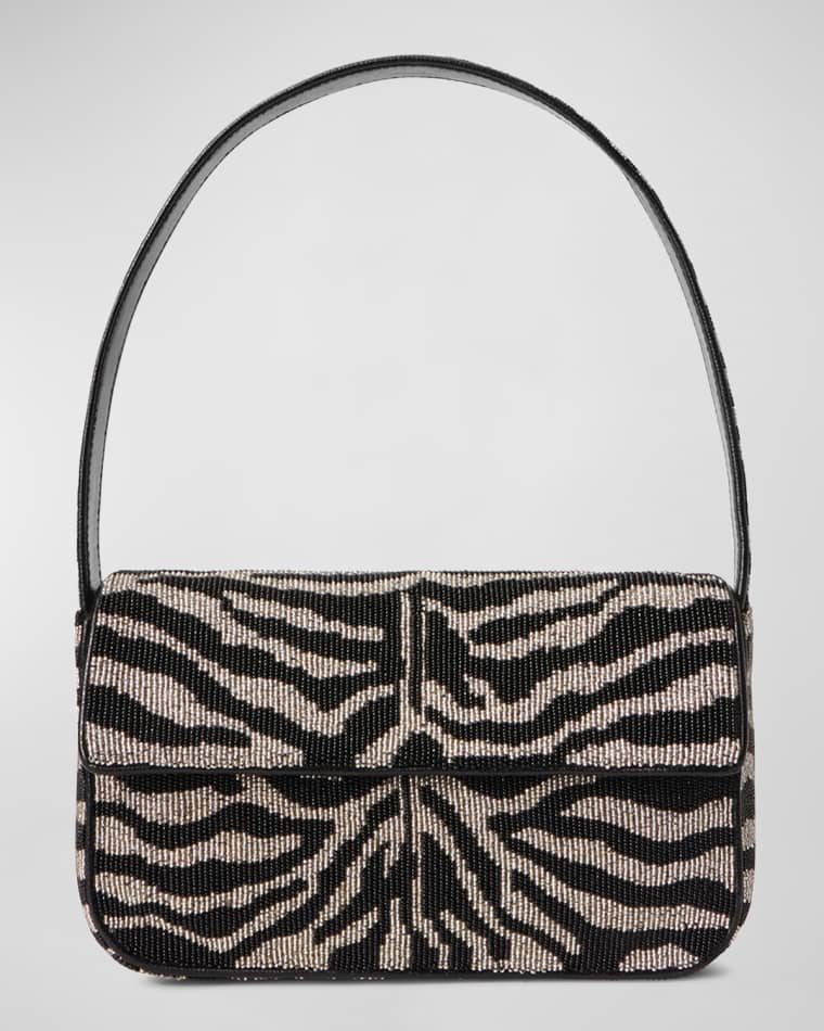 Black and white zebra print beaded purse.