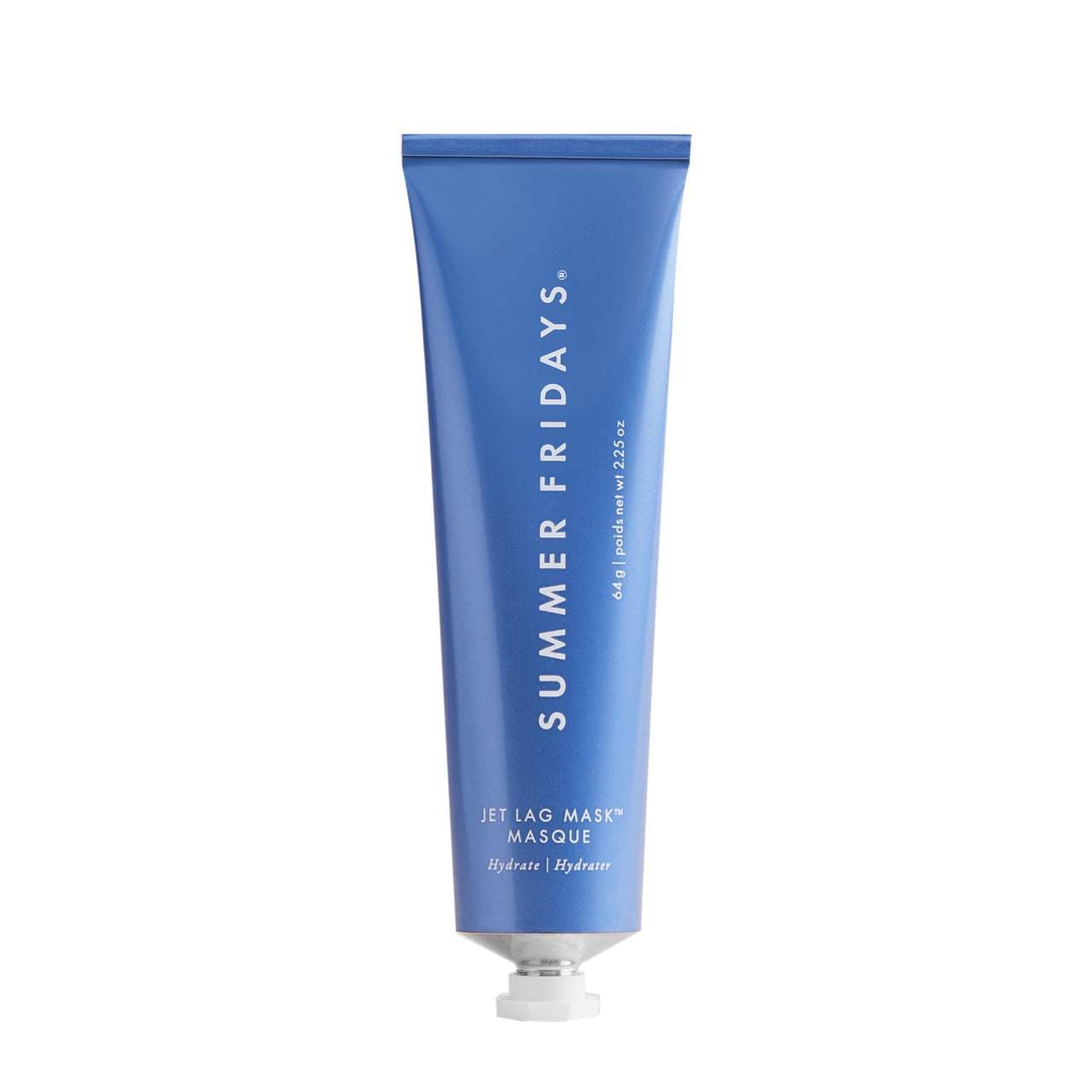 Blue and white Summer Fridays bottle, which is one of the summer beauty products.